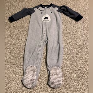 Carter's Navy and Gray Bear Footie